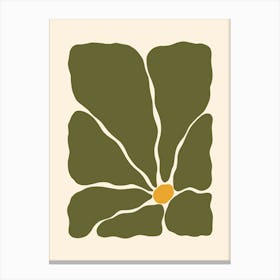Abstract Flower 02 - Dark Green Canvas Print