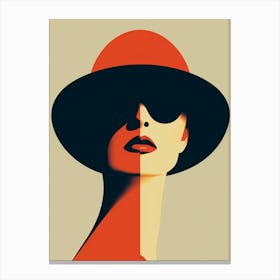 Woman In Hat Canvas Print