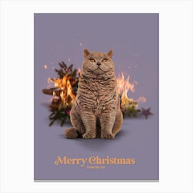 Merry Christmas From The Cat Canvas Print