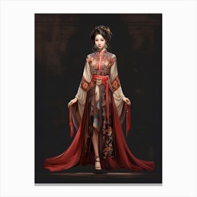 Traditional Chinese Clothing Illustration 3 Canvas Print