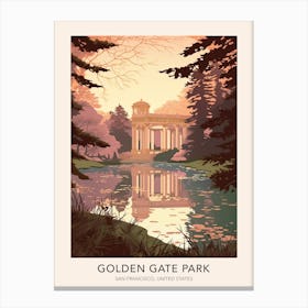 Golden Gate Park San Francisco Travel Poster Canvas Print