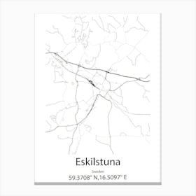 Eskilstuna,Sweden Minimalist Map Canvas Print