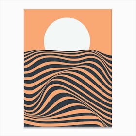 Wave And Sunset Canvas Print