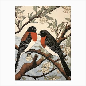 Art Nouveau Birds Poster Swallow 1 Canvas Print