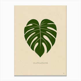 Minimalistic Monstera Leaf Canvas Print