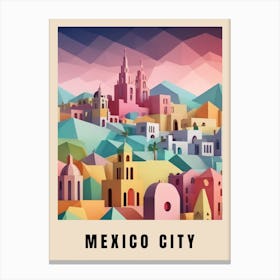 Mexico City Travel Poster Low Poly (12) Canvas Print