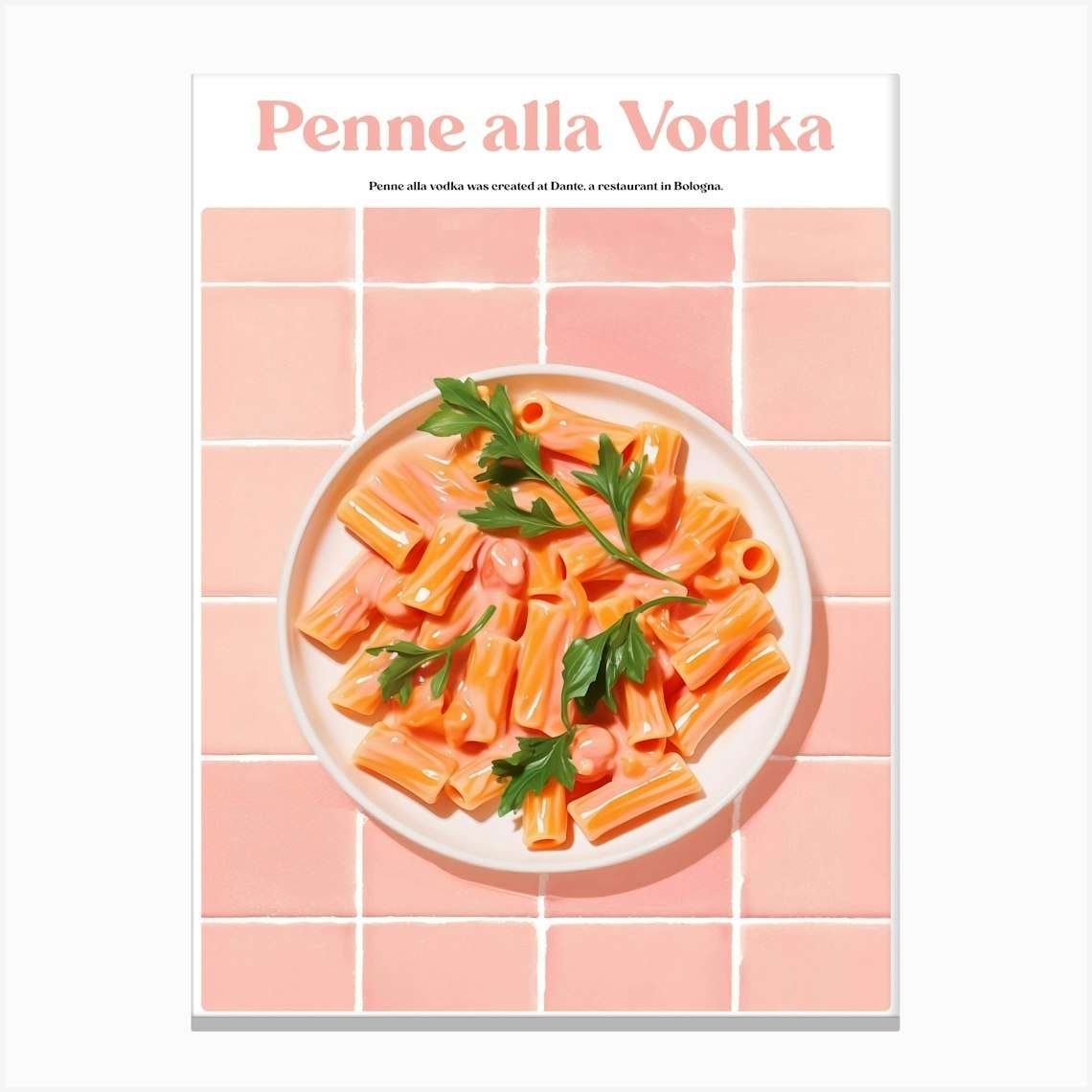Boho Poster Club 3 Penne Alla Vodka Canvas Print by Boho Print Collection