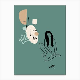 Woman And A Man. Boho woman — boho poster, boho wall art Canvas Print