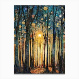 Gustav Klimt Print Sun Forest Trees Painting Klimt Exhibition Poster Painting Floral Decor Full Canvas Print