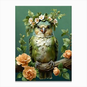 Bird In A Flower Crown 5 Canvas Print