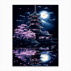 Pagoda At Night Canvas Print