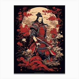 Samurai Edo Kiriko Illustration 9 Canvas Print