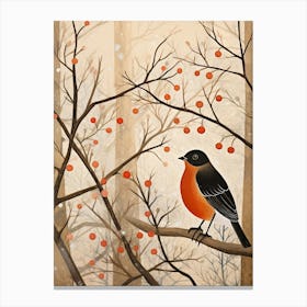 Bird Illustration Blackbird 3 Canvas Print