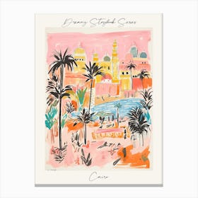 Poster Of Cairo, Dreamy Storybook Illustration 3 Canvas Print