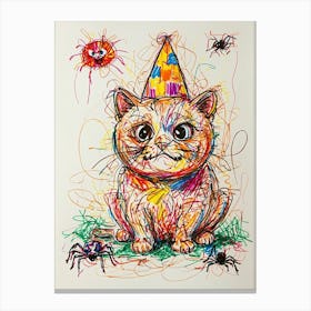 Birthday Cat 3 Canvas Print