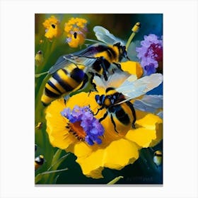 Pollination Bees 2 Painting Canvas Print