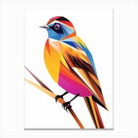 Colourful Geometric Bird Lark 1 Canvas Print