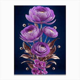 Purple Flowers In A Vase Canvas Print