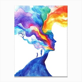 Watercolor Of A Woman'S Head Canvas Print