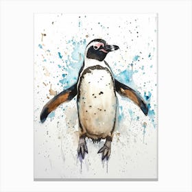 Humboldt Penguin Andrews Bay Watercolour Painting 1 Canvas Print