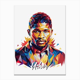 Usher 01 Portrait Music Icon WPAP Pop Art Style Canvas Print