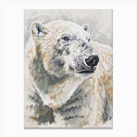 Polar Bear Pastel Watercolour 2 Stampe su tela