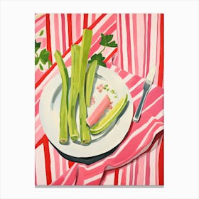 Rhubarb Fruit Summer Illustration 4 Canvas Print