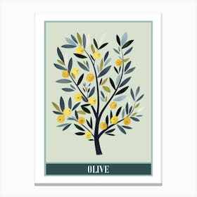 Olive Tree Flat Illustration 5 Poster Canvas Print