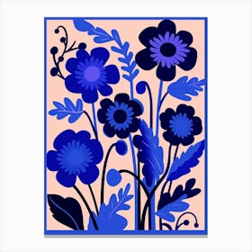 Blue Flower Illustration Cineraria 3 Canvas Print