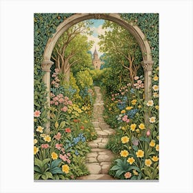 Secret Floral Garden Path Canvas Print