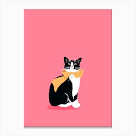 Cat In Yellow Bow  Canvas Print