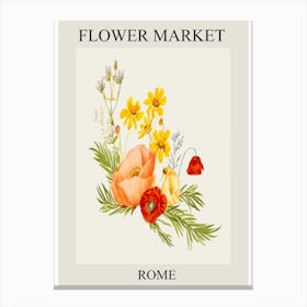 Flower Market Rome Canvas Print