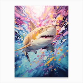  A Lemon Shark Vibrant Paint Splash 1 Canvas Print