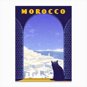 Morocco — Retro travel minimalist poster Canvas Print