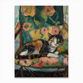 Cat In Chair Canvas Print