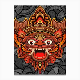 Indonesia Devil Mask - Barong, Balinese mask, Bali mask print Canvas Print