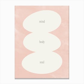 Mind Body and Soul Abstract Organic Shapes in Pink Canvas Print