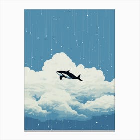 Orca Whale Floating In The Sky Abstract Canvas Print