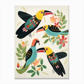 Folk Style Bird Painting Toucan 2 Canvas Print
