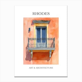 Rhodes Travel And Architecture Poster 1 Canvas Print