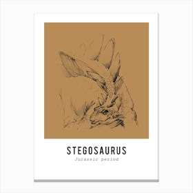 Stegosaurus Drawing, Dinosaur Boys Room Decor Canvas Print