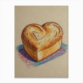 Heart Shaped Bread 1 Canvas Print