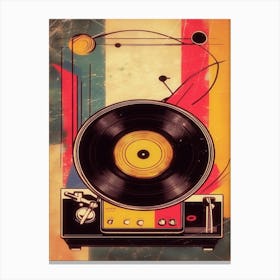 Record Turntable Vintage Scratched Retro 70s Canvas Print