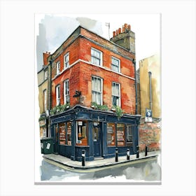 Greenwich London Borough   Street Watercolour 4 Canvas Print