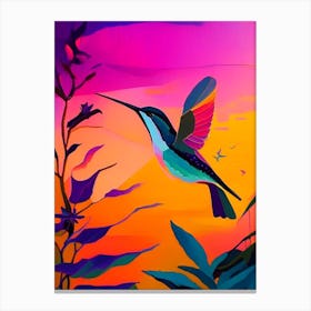 Hummingbird At Sunset Abstract Still Life Canvas Print