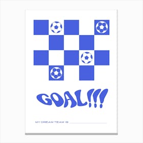 Goal My Dream Team Royal Blue Canvas Print
