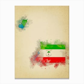 Equatorial Guinea Flag Vintage Canvas Print