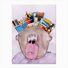 Grumpy Gorilla Is Not Grumpy painted by Little Artist O.D.R Canvas Print