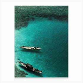 Small Fishing Boats In The Ocean Canvas Print