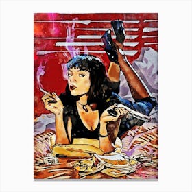 mia Pulp Fiction movies Canvas Print